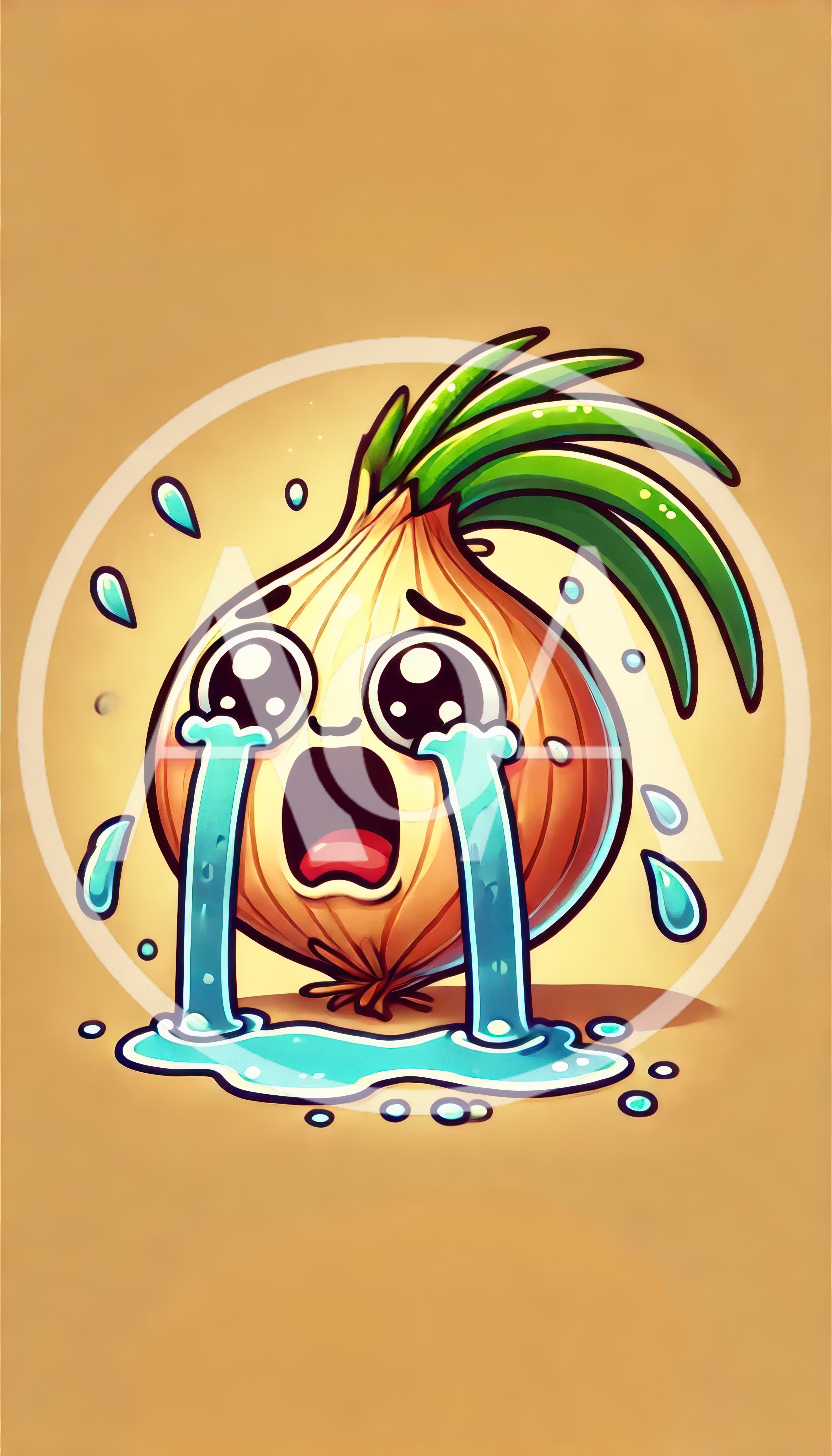 Crying Cartoon Onion Character Illustration