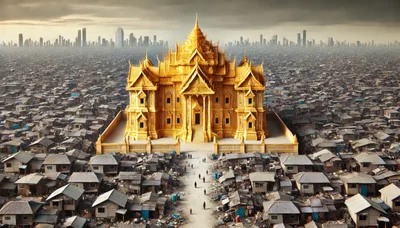 Golden Temple Surrounded By A Vast Urban Slum
