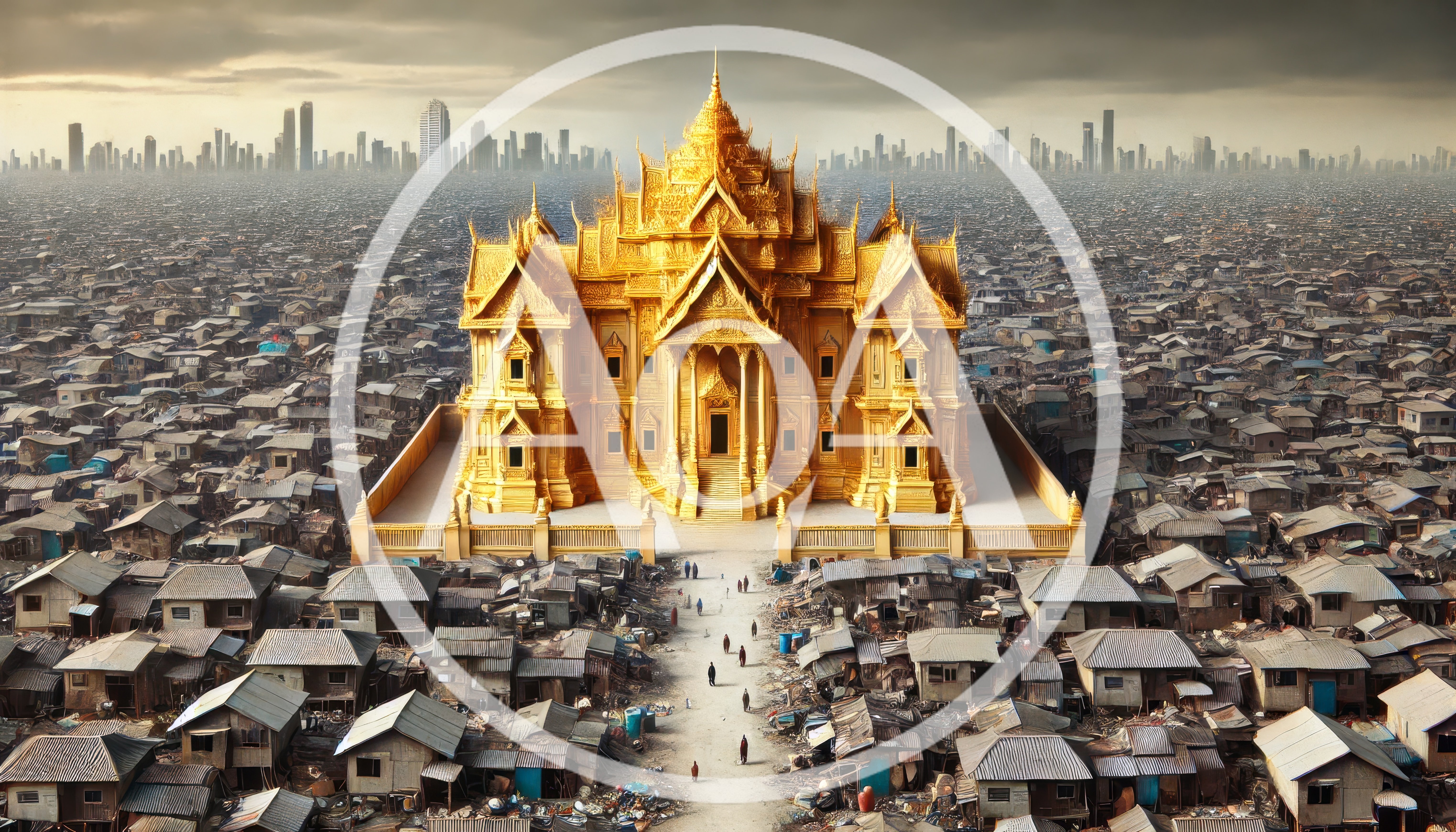 Golden Temple Surrounded By A Vast Urban Slum