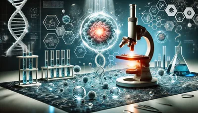 Advanced Scientific Laboratory Research With Microscope And DNA