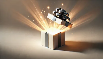 Open Gift Box With Glowing Magical Light
