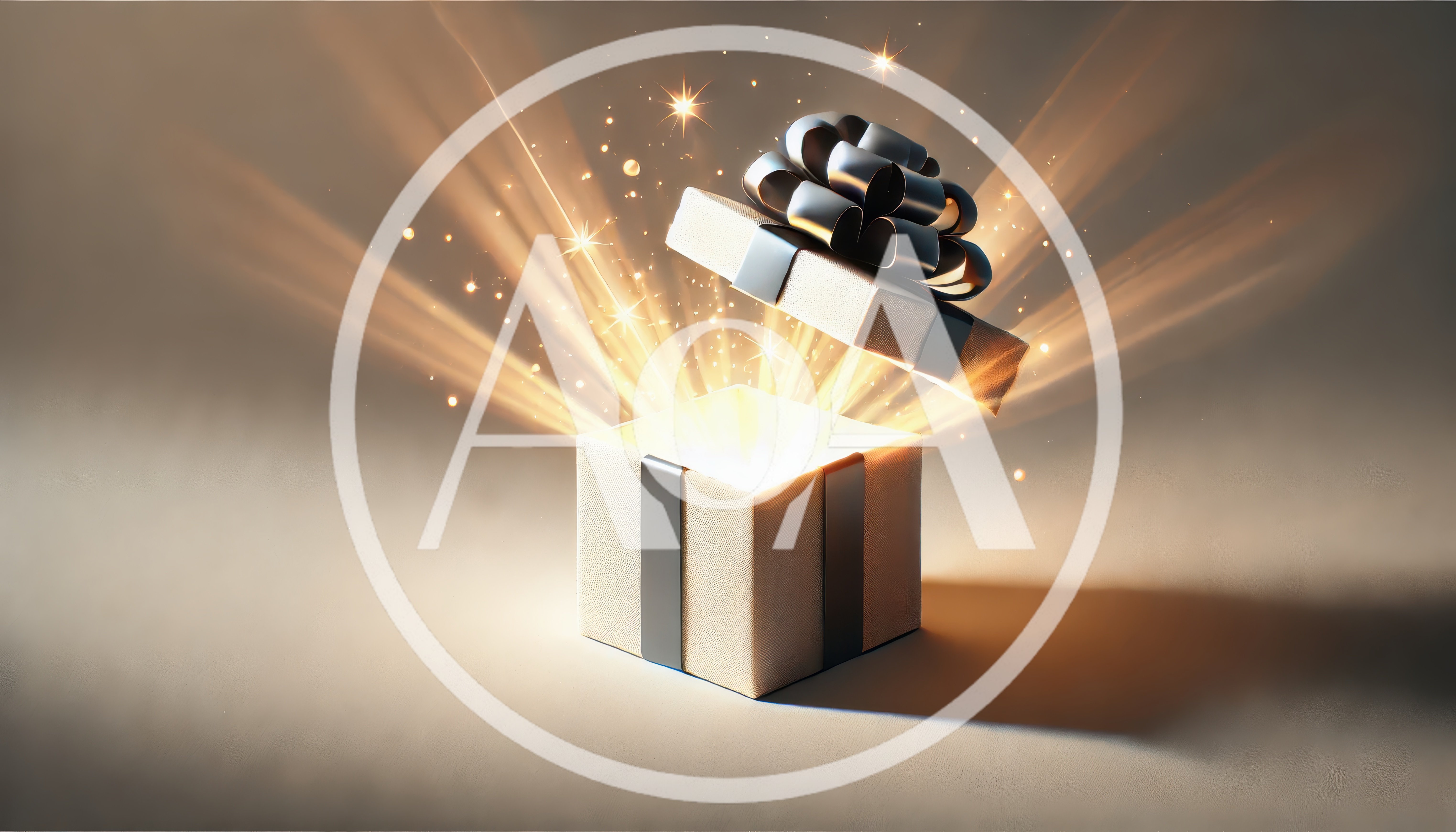 Open Gift Box With Glowing Magical Light