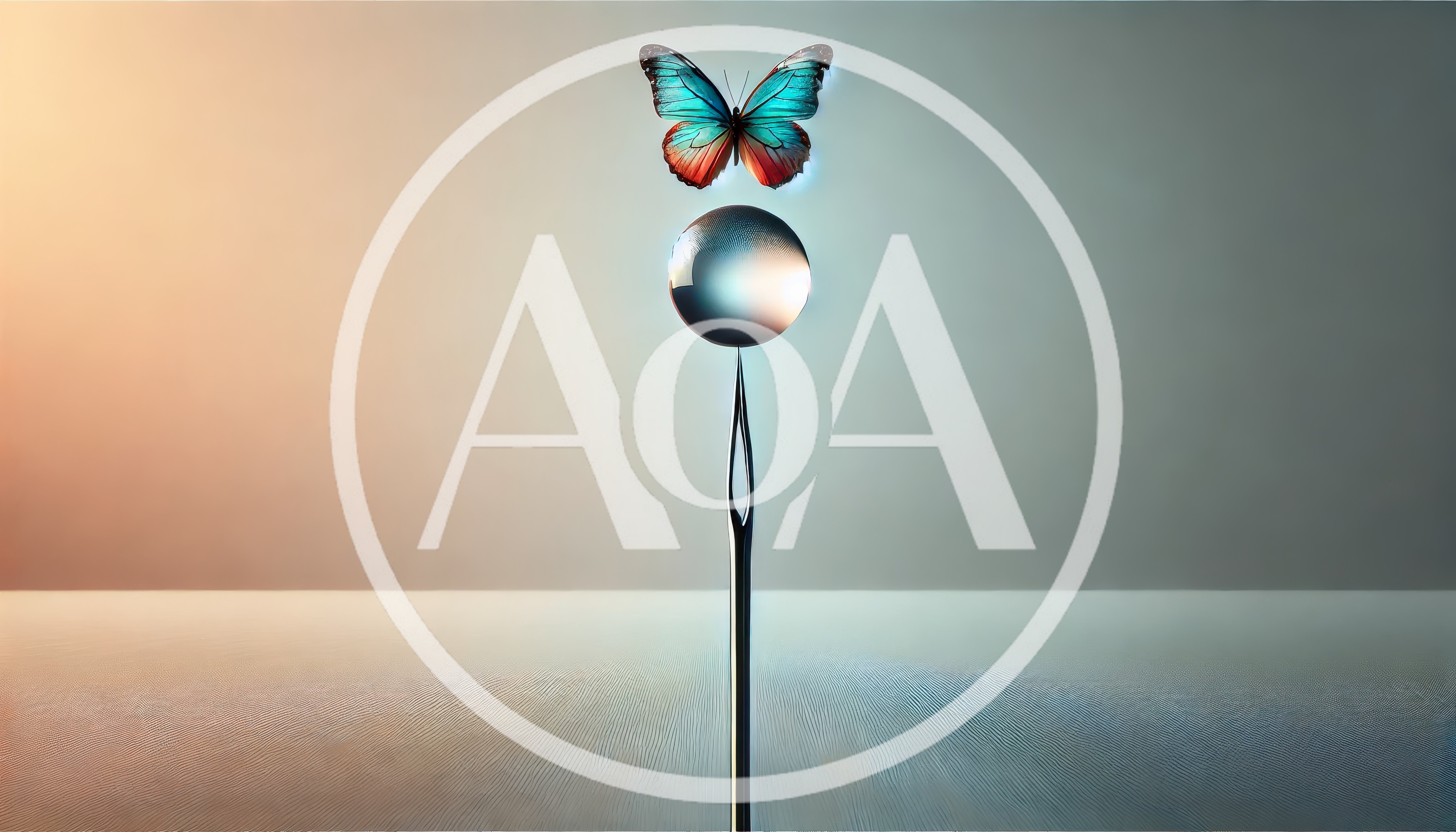Blue Butterfly Perched Atop A Metallic Sphere