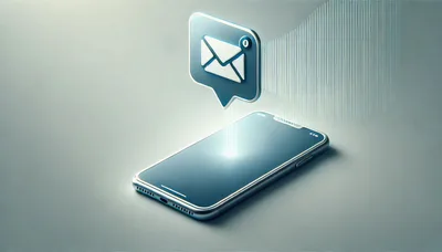 3D Smartphone With Floating Email Notification Icon