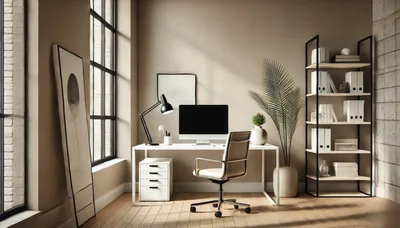 Modern Minimalist Home Office Workspace Interior
