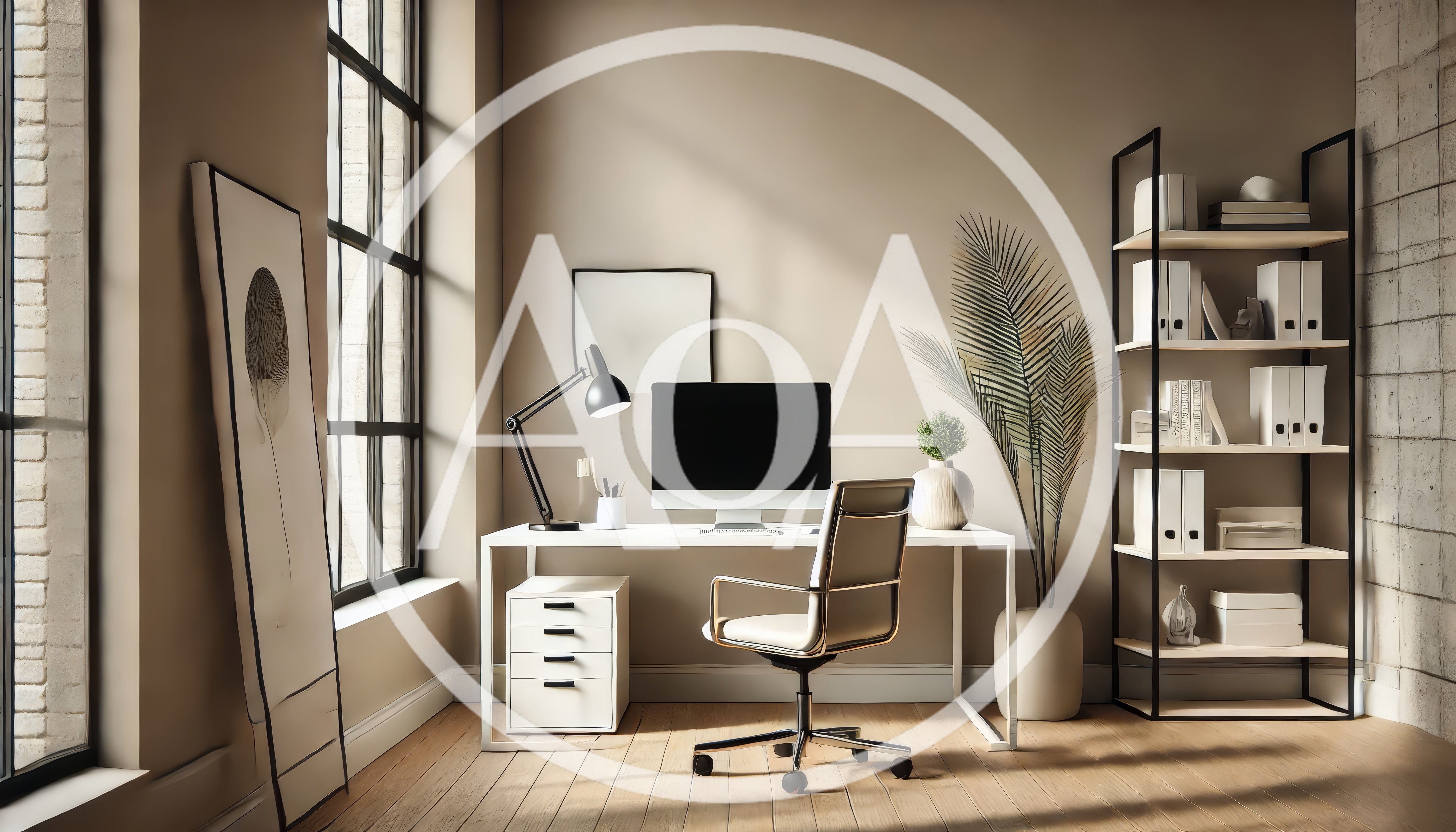 Modern Minimalist Home Office Workspace Interior