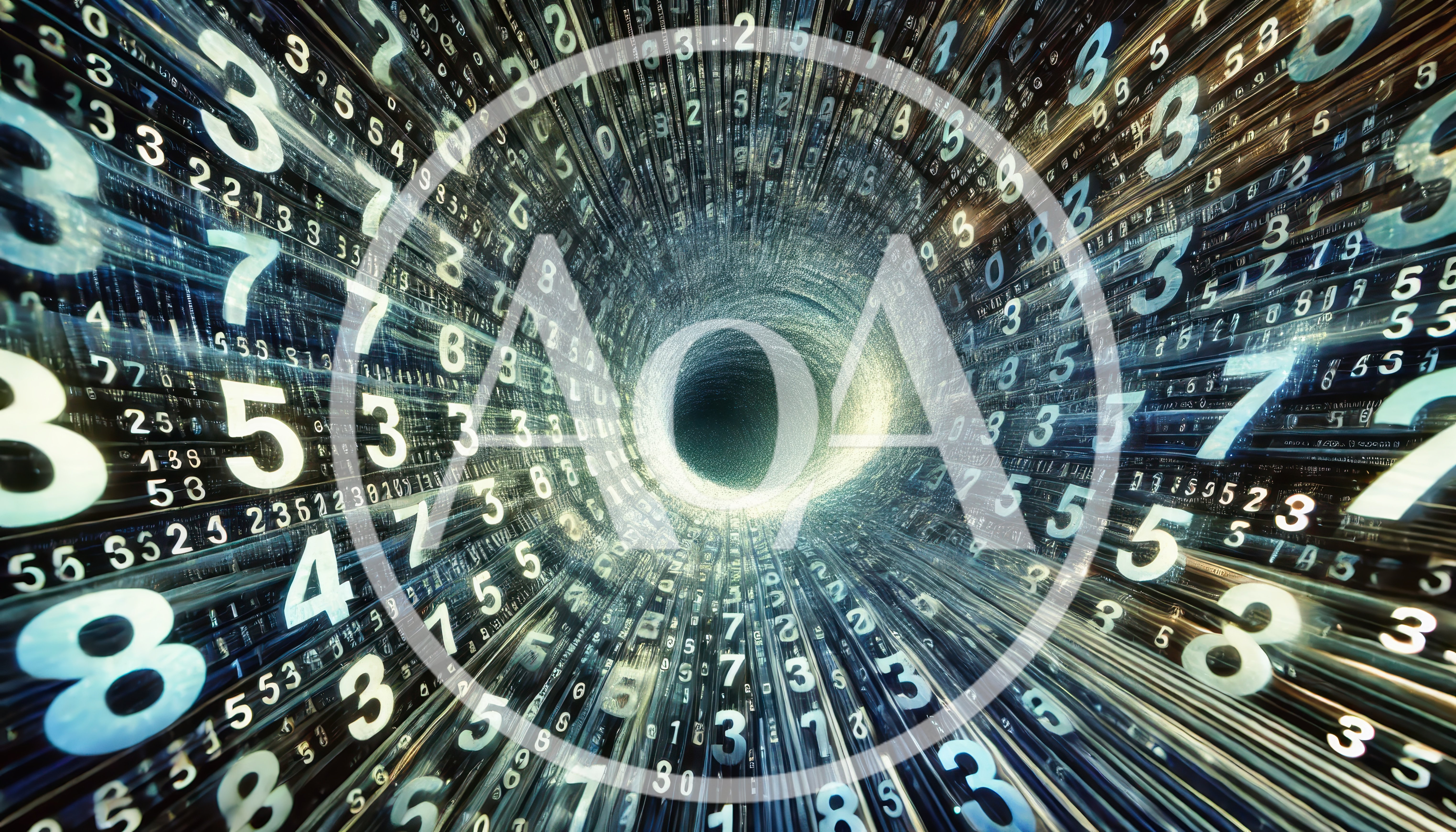 Digital Tunnel Of Floating Glowing Numbers