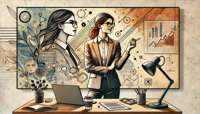 Businesswoman Presenting Data Analysis In A Creative Office