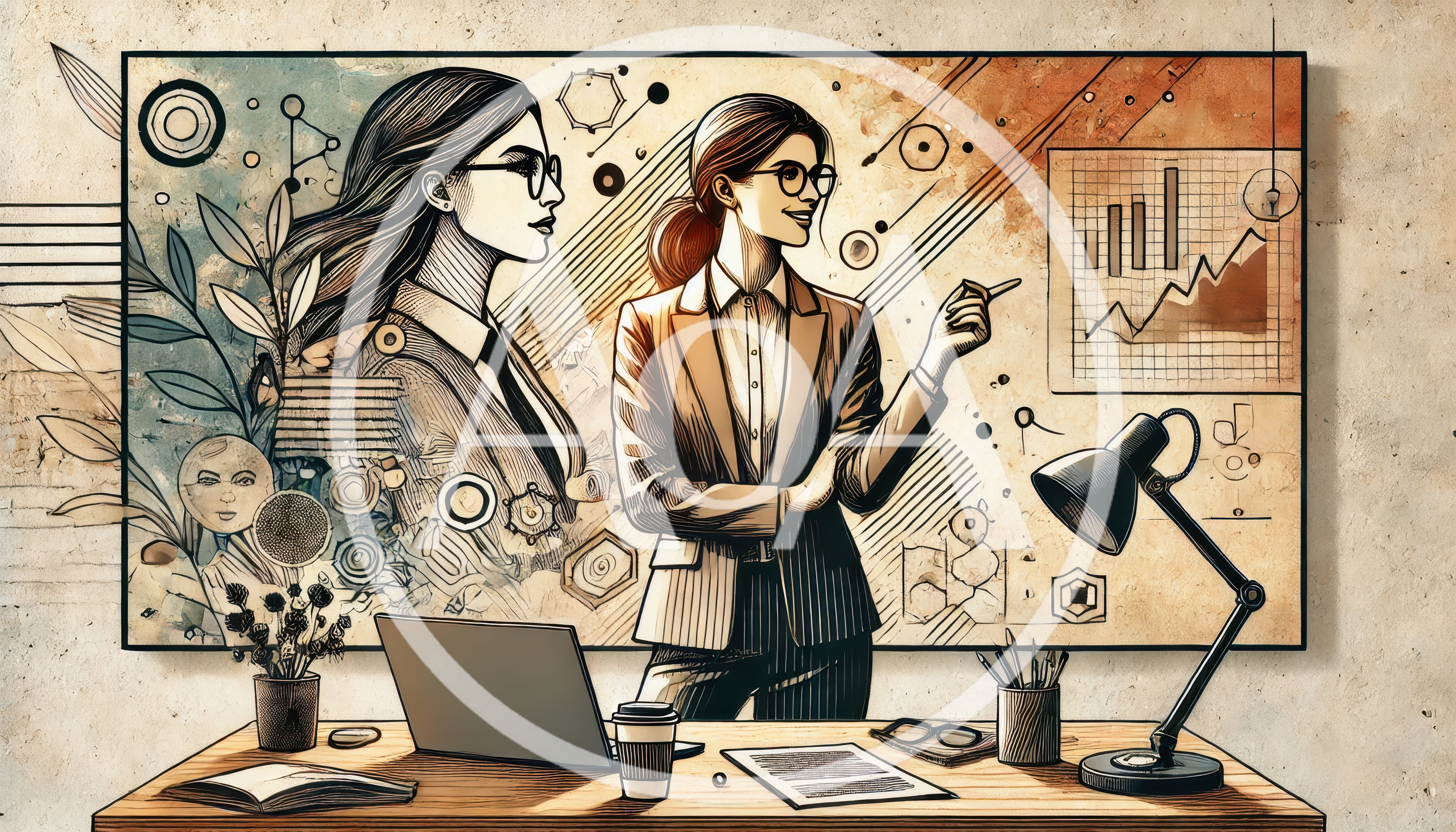 Businesswoman Presenting Data Analysis In A Creative Office