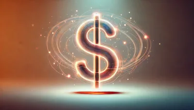 Glowing Dollar Sign Symbol With Abstract Light Trails