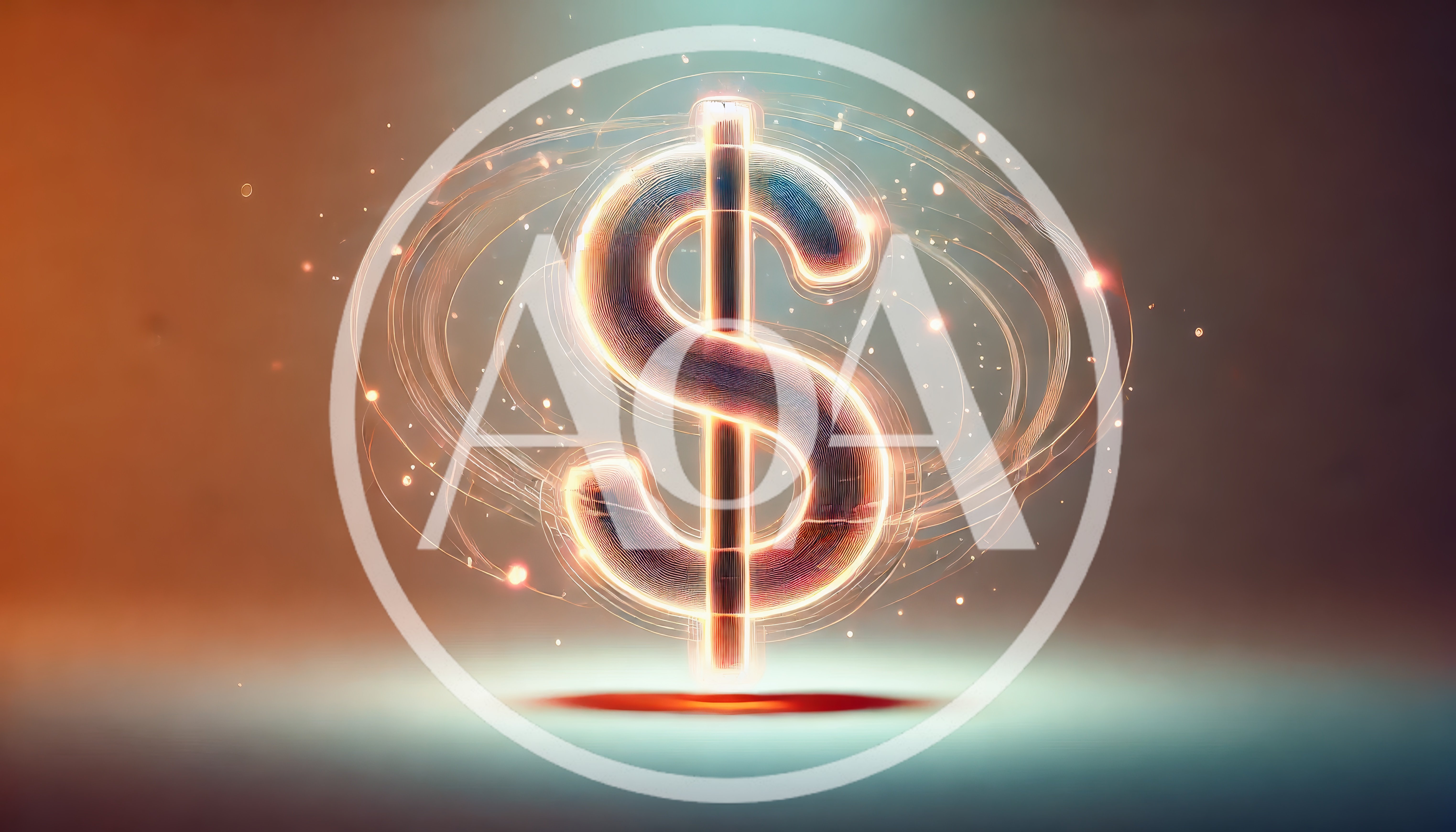 Glowing Dollar Sign Symbol With Abstract Light Trails