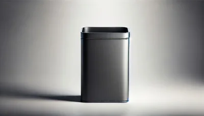 Minimalist Matte Black Rectangular Storage Tin Container