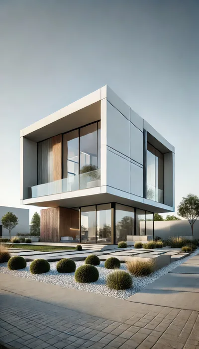 Modern Minimalist Two Story Luxury Villa Exterior