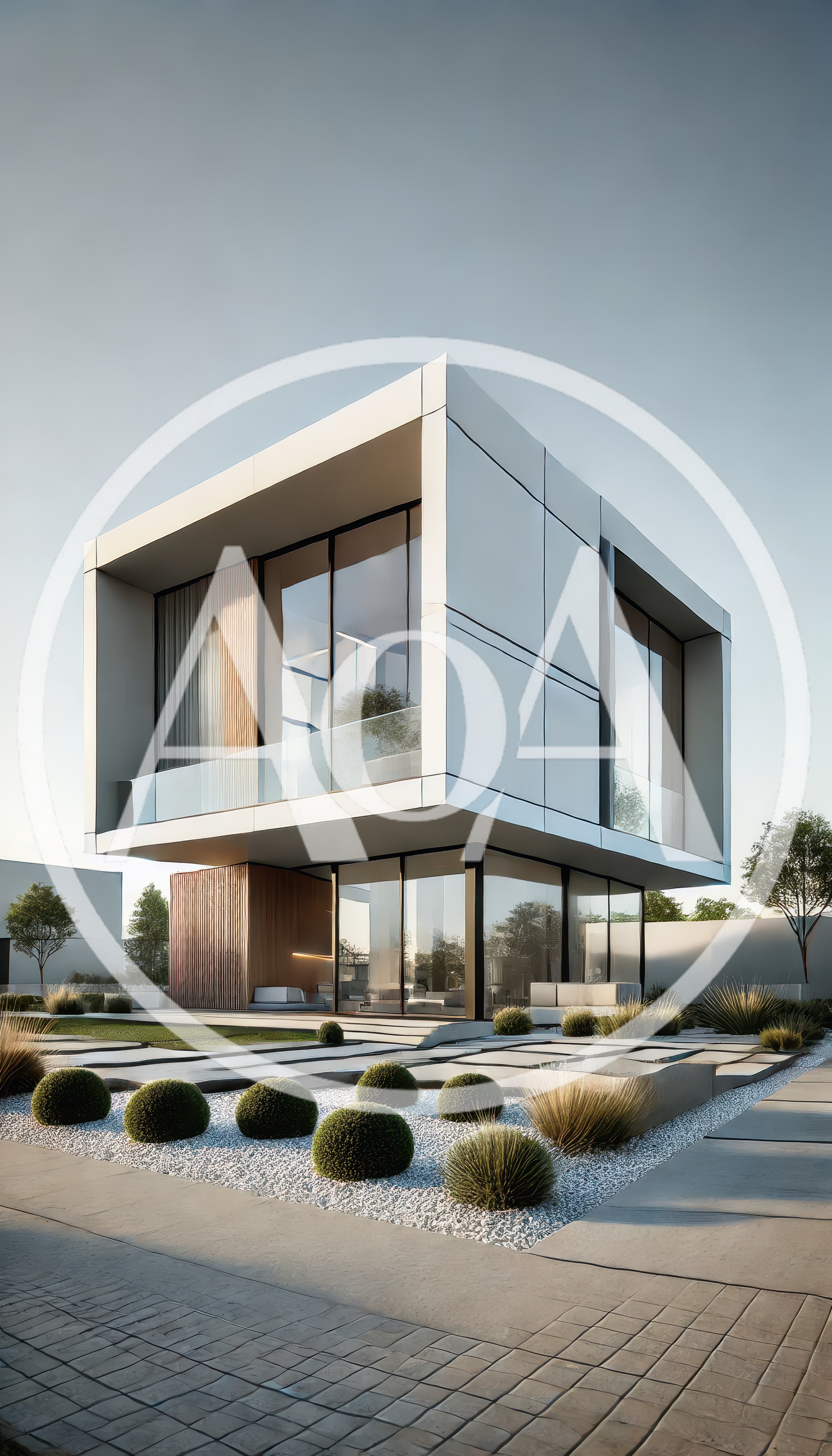 Modern Minimalist Two Story Luxury Villa Exterior