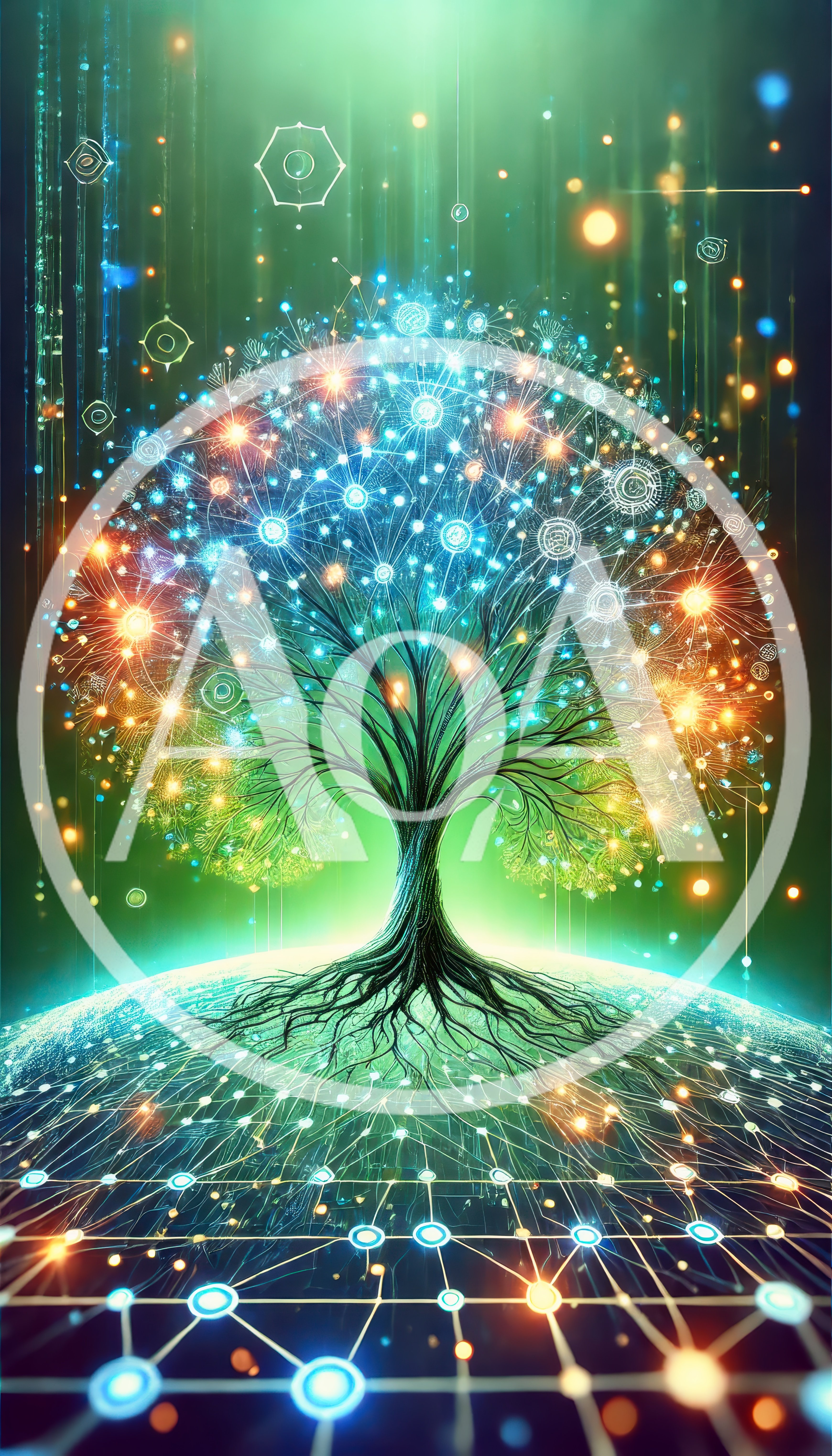 Digital Tree Of Life With Network Connections