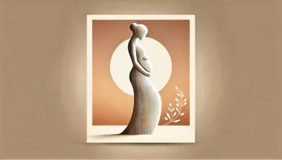 Stylized Line Art Illustration Of A Pregnant Woman