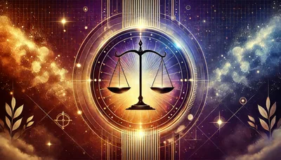 Astrological Libra Scales Symbol In Cosmic Space