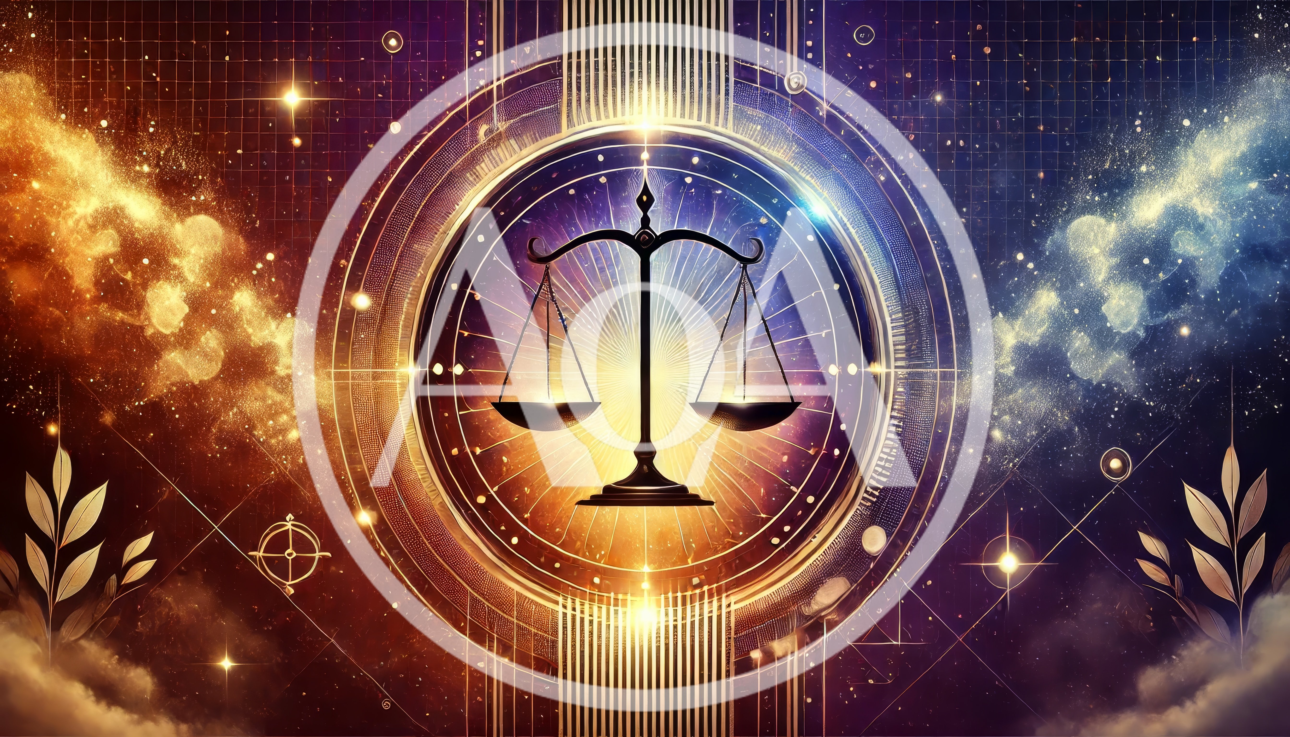 Astrological Libra Scales Symbol In Cosmic Space