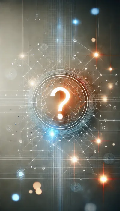 Digital Question Mark Symbol With Abstract Network Connections