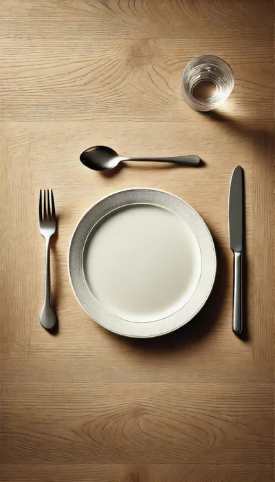 Elegant Table Setting With Plate Fork Spoon And Knife