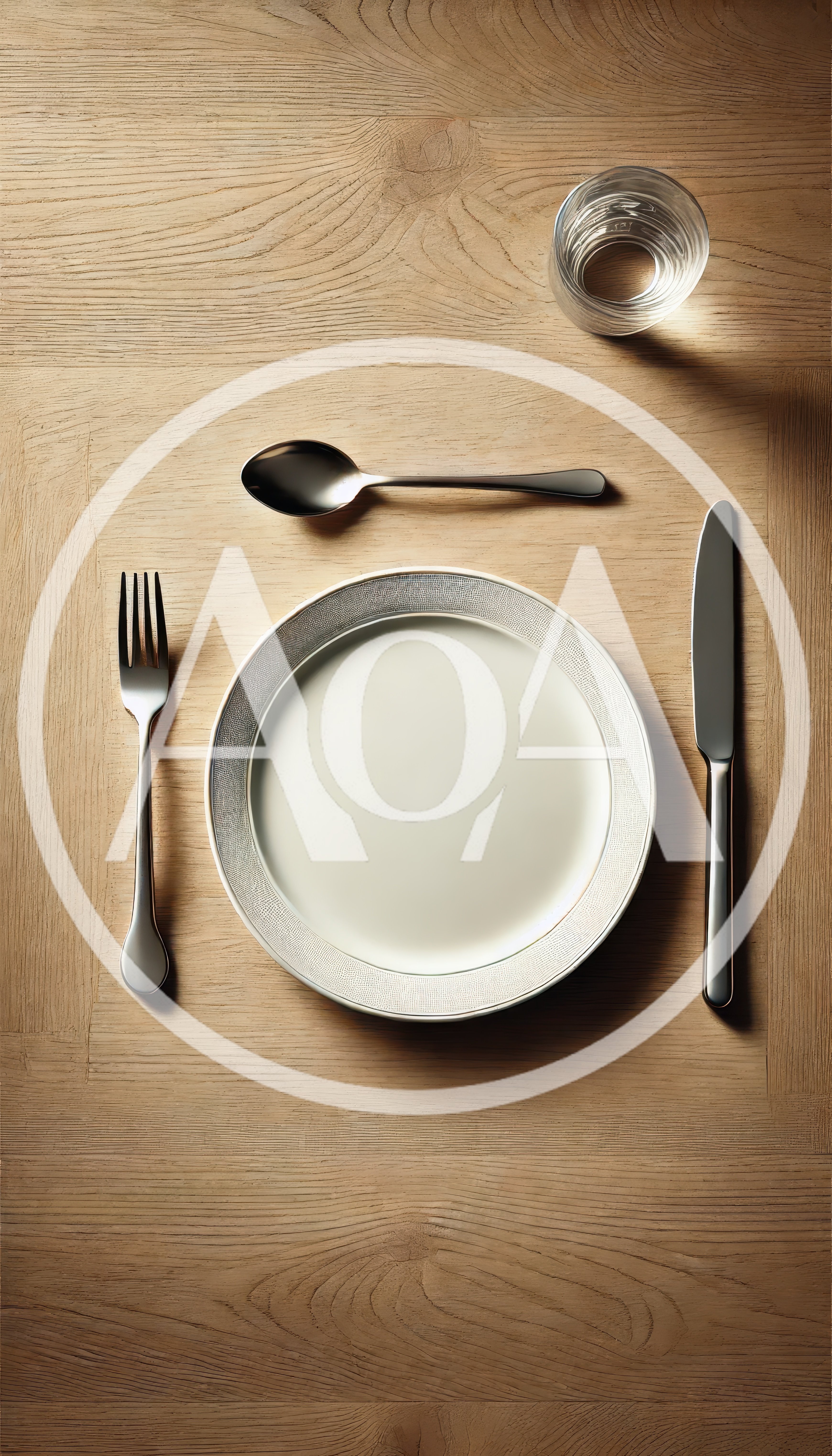 Elegant Table Setting With Plate Fork Spoon And Knife