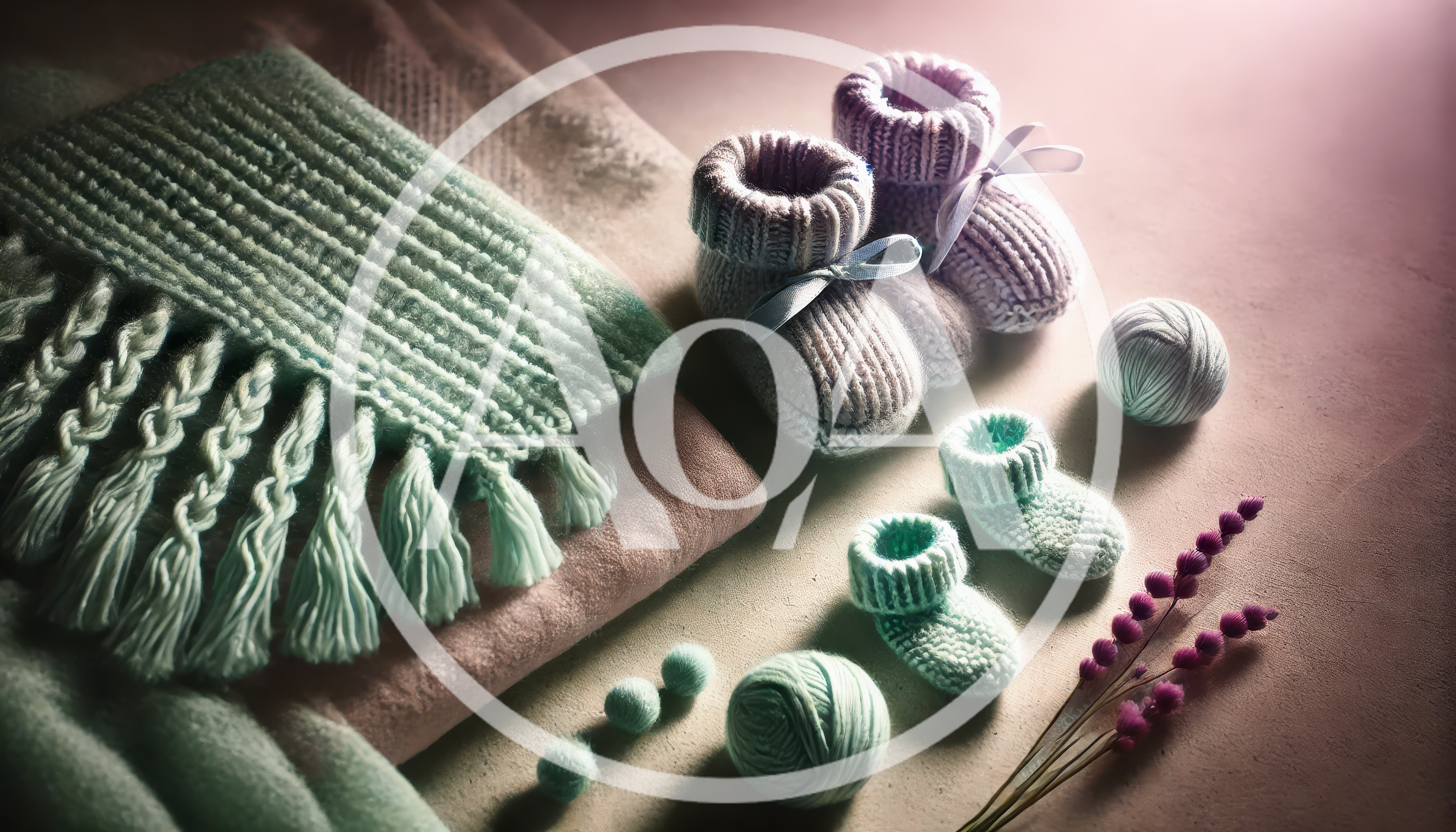 Handmade Knitted Baby Booties and Yarn Accessories