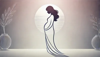 Minimalist Line Art Illustration Of A Pregnant Woman
