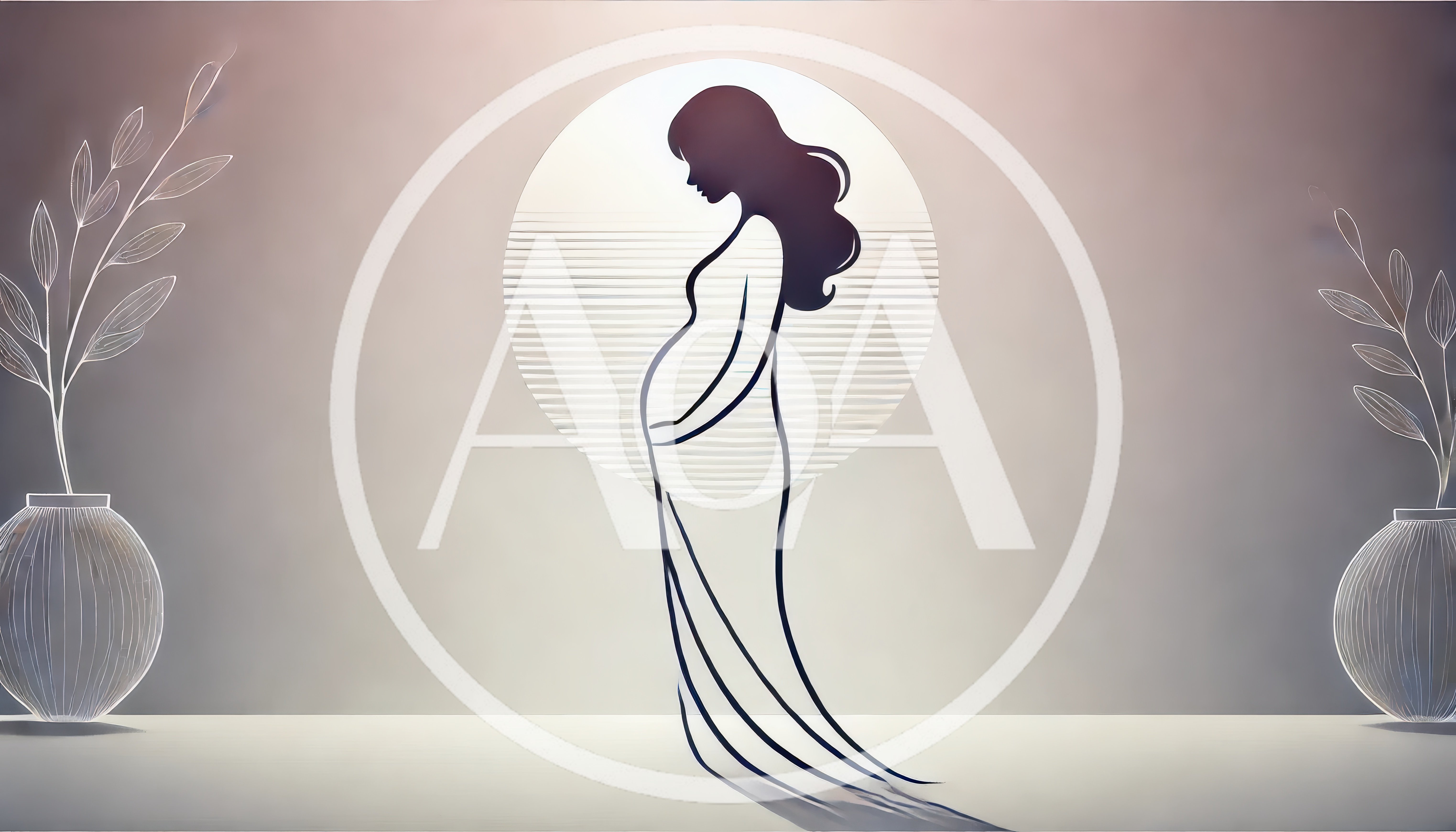 Minimalist Line Art Illustration Of A Pregnant Woman