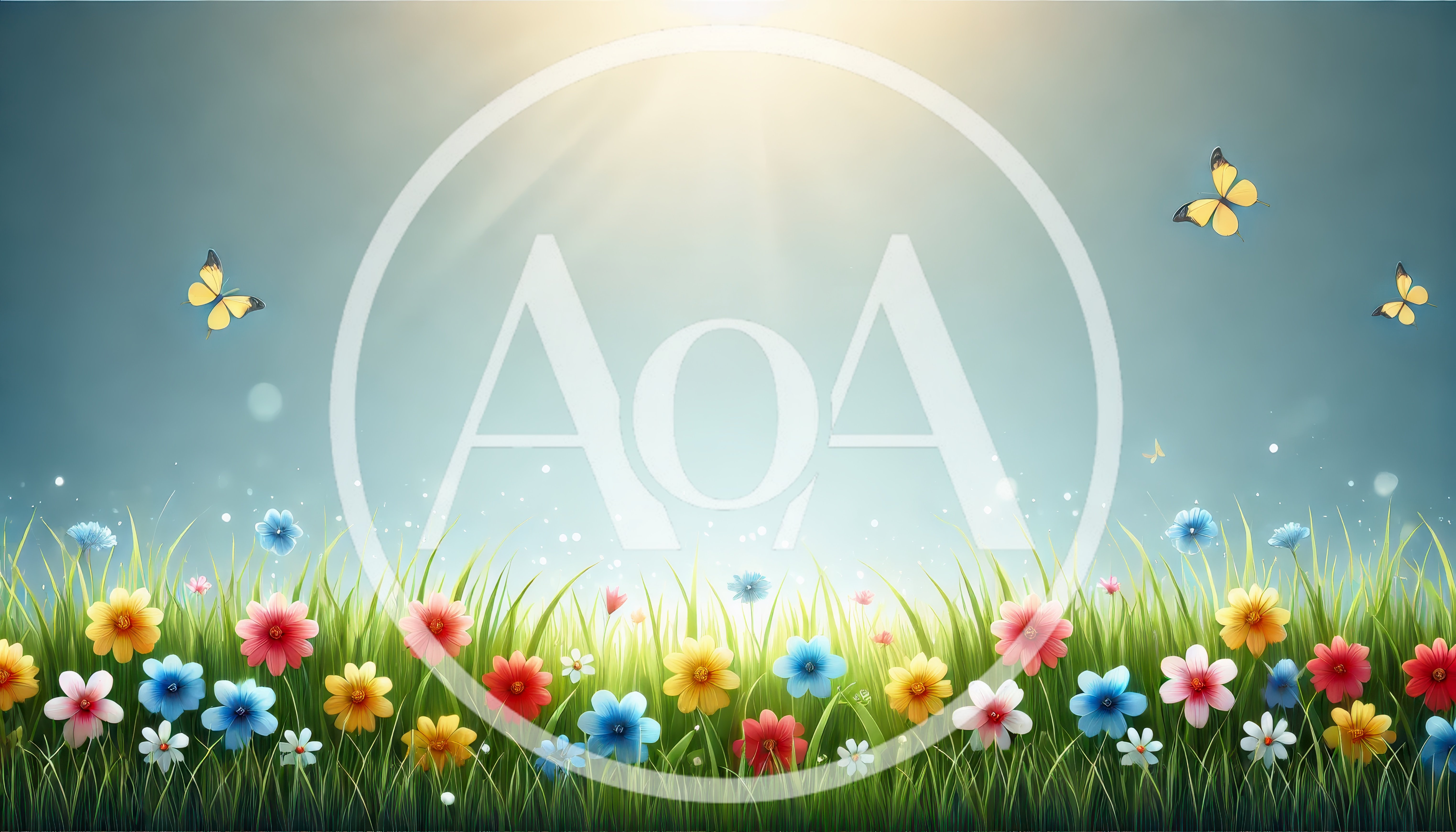 Spring Meadow With Colorful Flowers And Butterflies