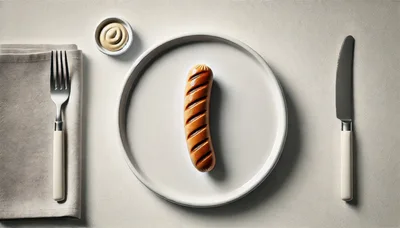 Grilled Sausage Served on a White Plate