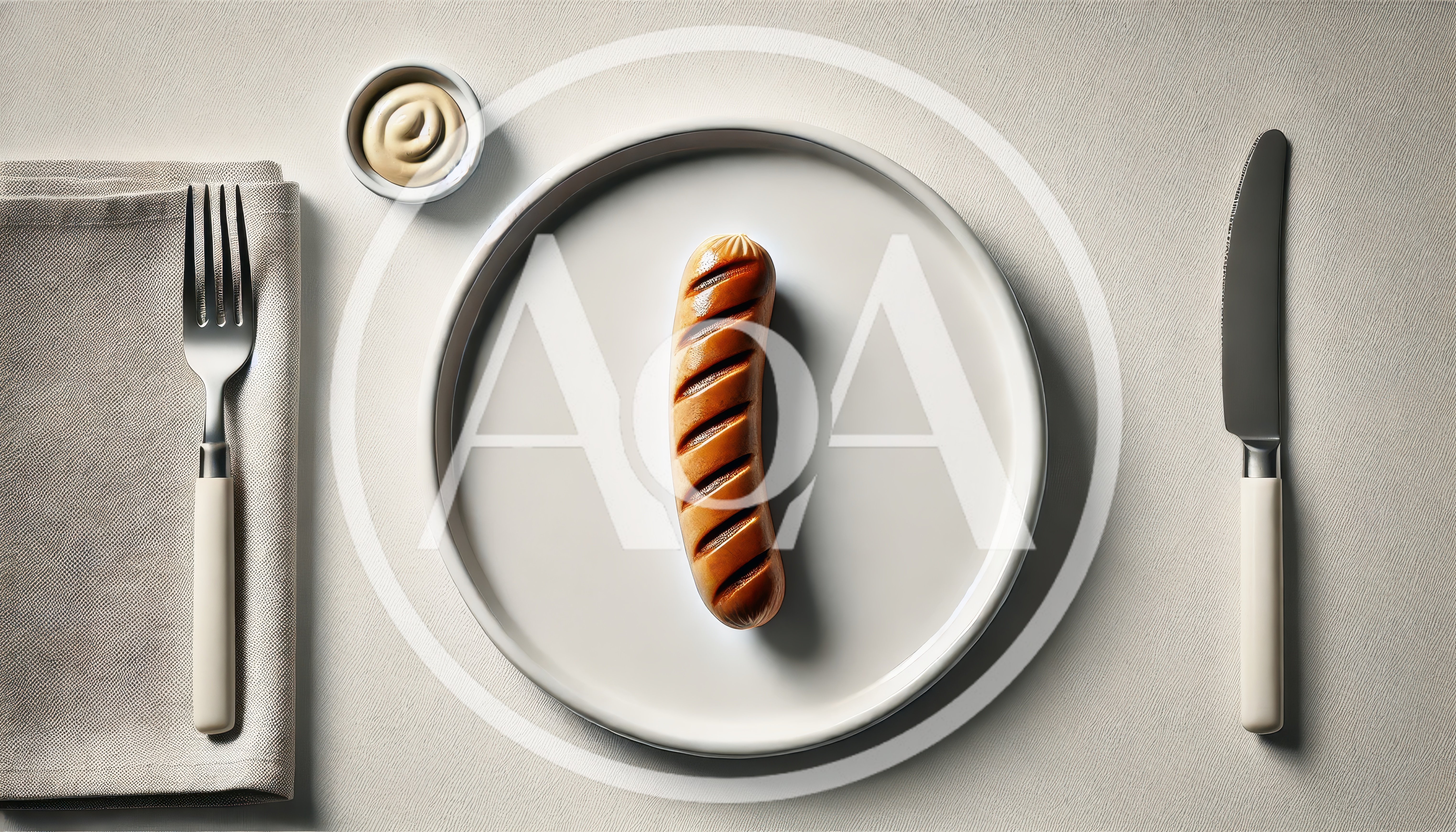 Grilled Sausage Served on a White Plate