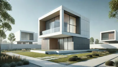Modern Minimalist Luxury Villas in Residential Neighborhood