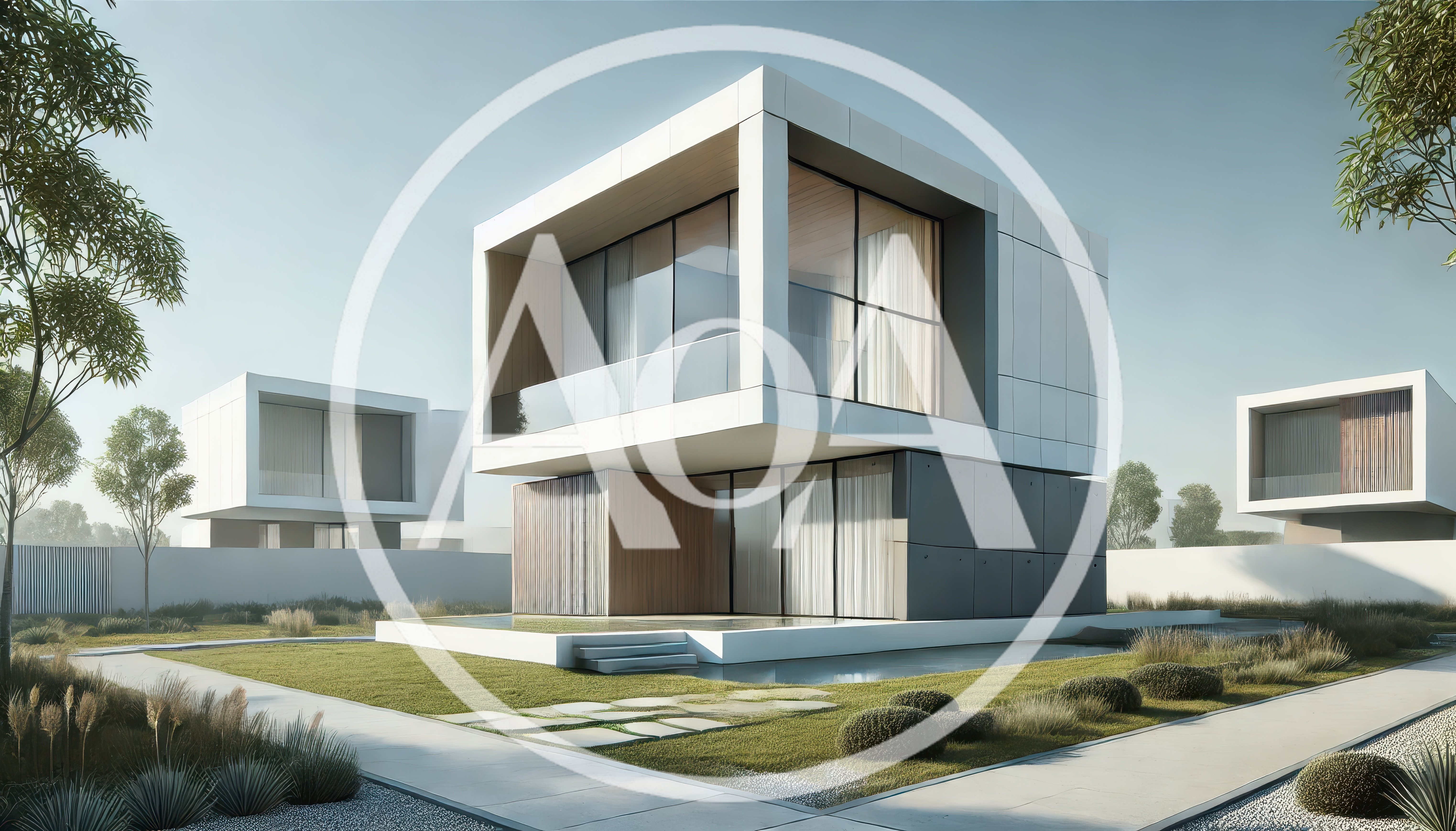 Modern Minimalist Luxury Villas in Residential Neighborhood
