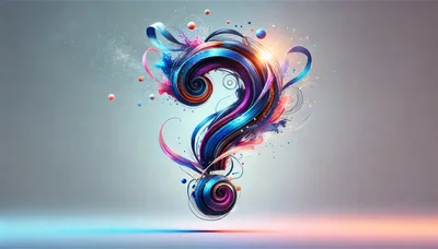 Abstract Artistic Question Mark Symbol With Vibrant Colors