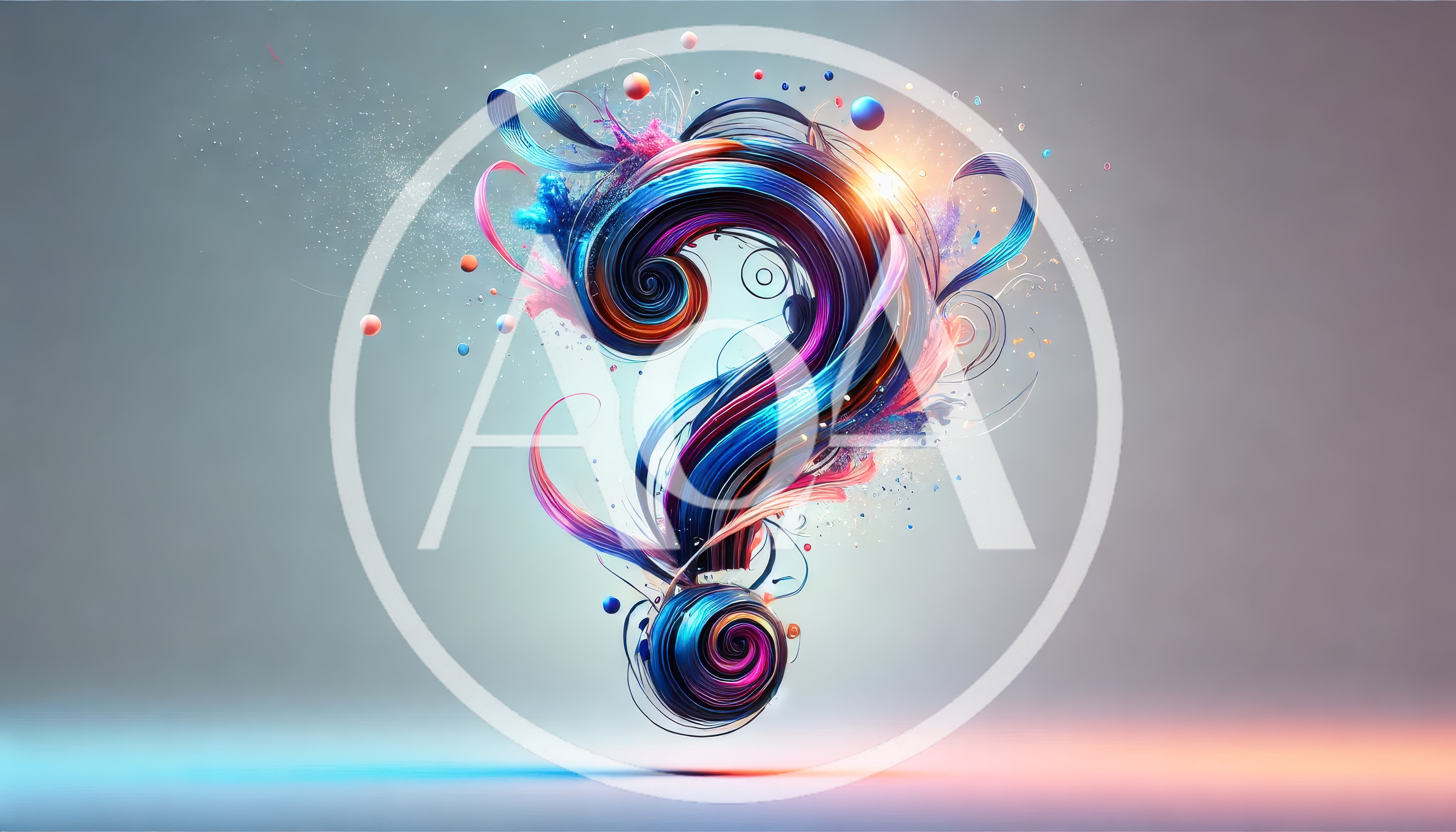 Abstract Artistic Question Mark Symbol With Vibrant Colors
