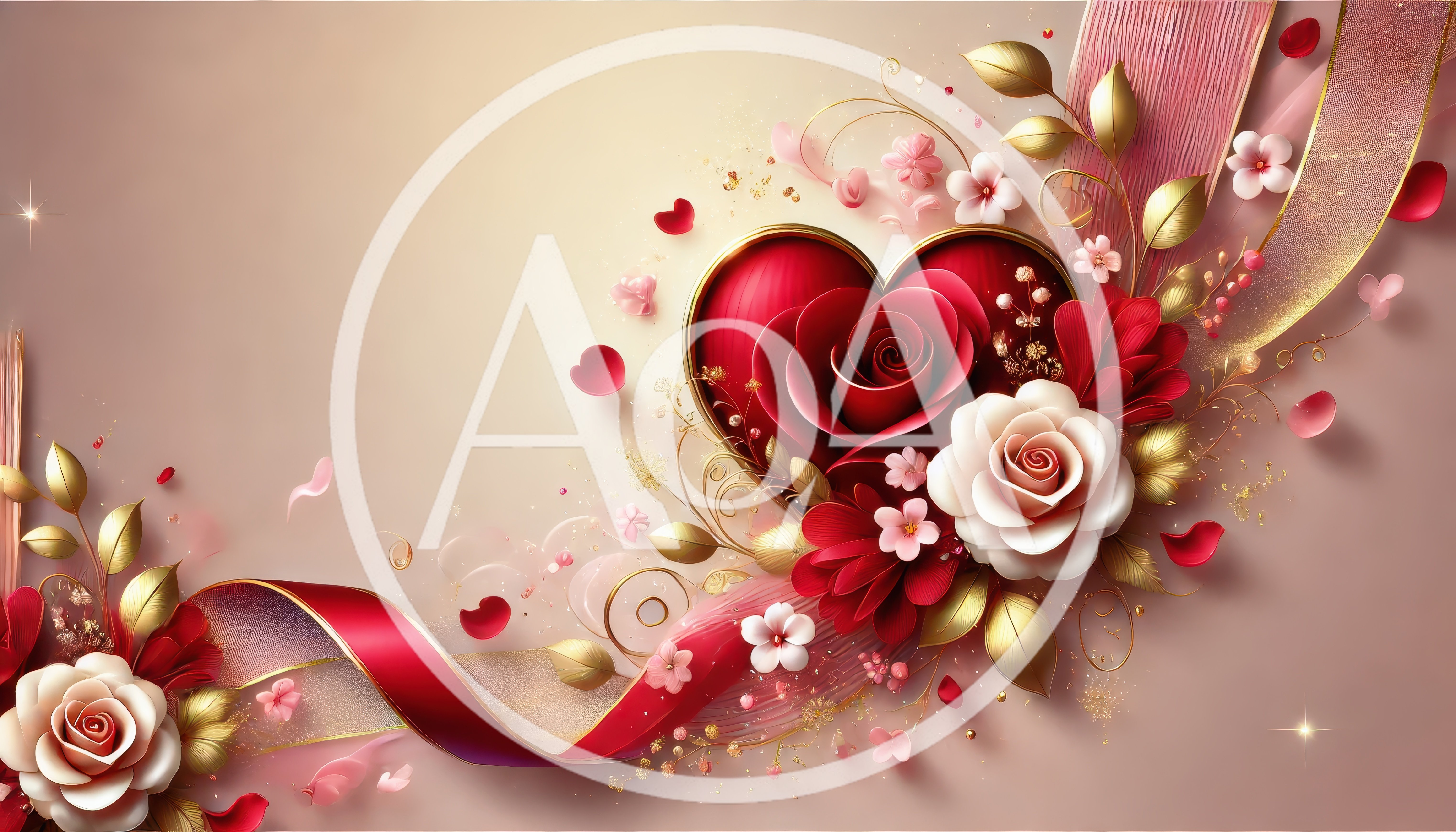 Romantic Heart Shaped Rose Arrangement With Ribbons