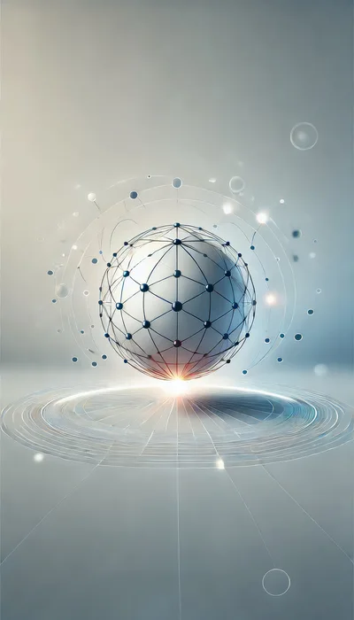 Abstract Digital Network Sphere With Glowing Data Connections