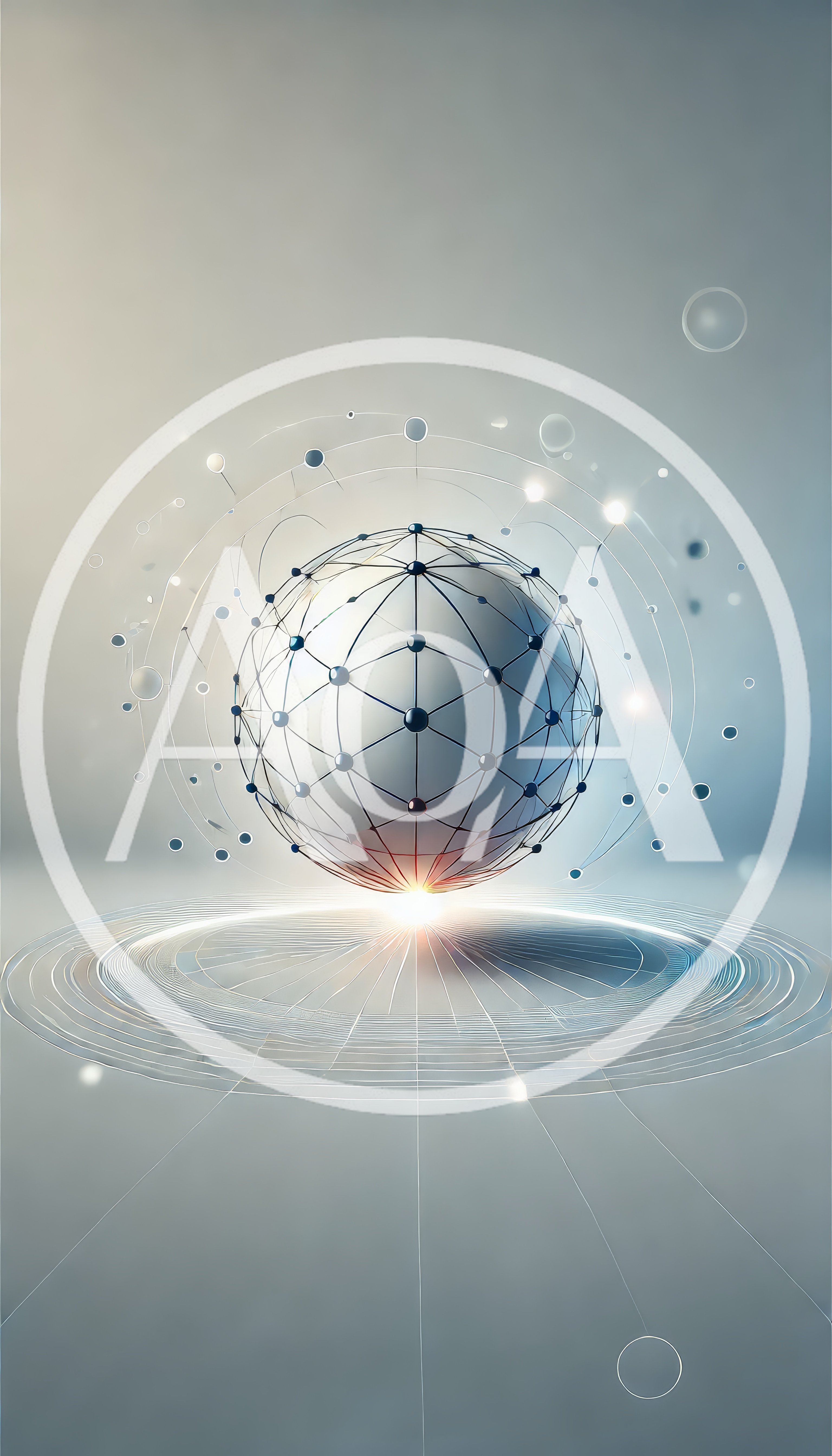Abstract Digital Network Sphere With Glowing Data Connections