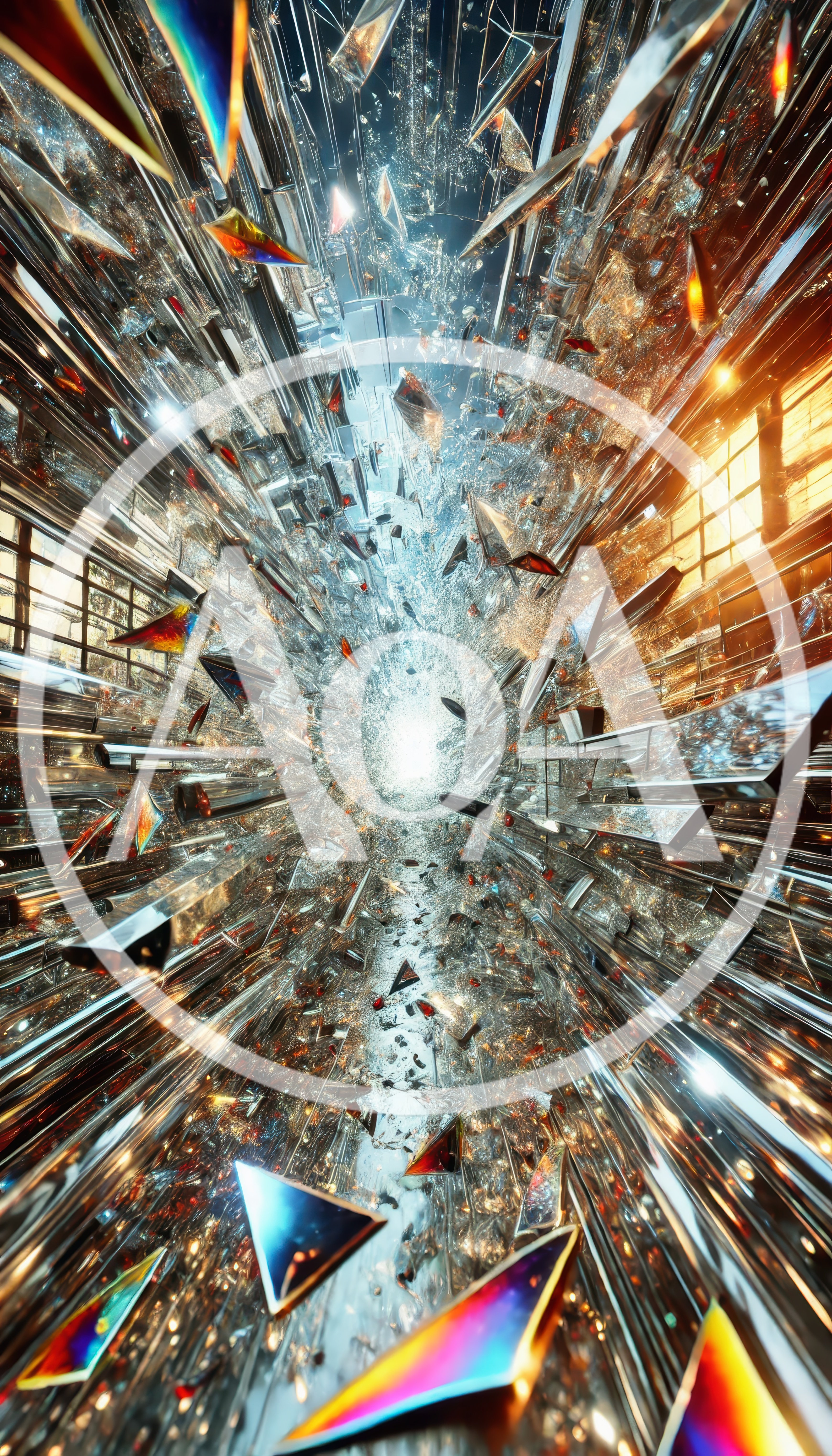 Abstract Tunnel Of Shattered Glass And Prismatic Light