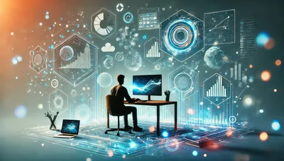 Data Analyst Working With Futuristic Digital Interface