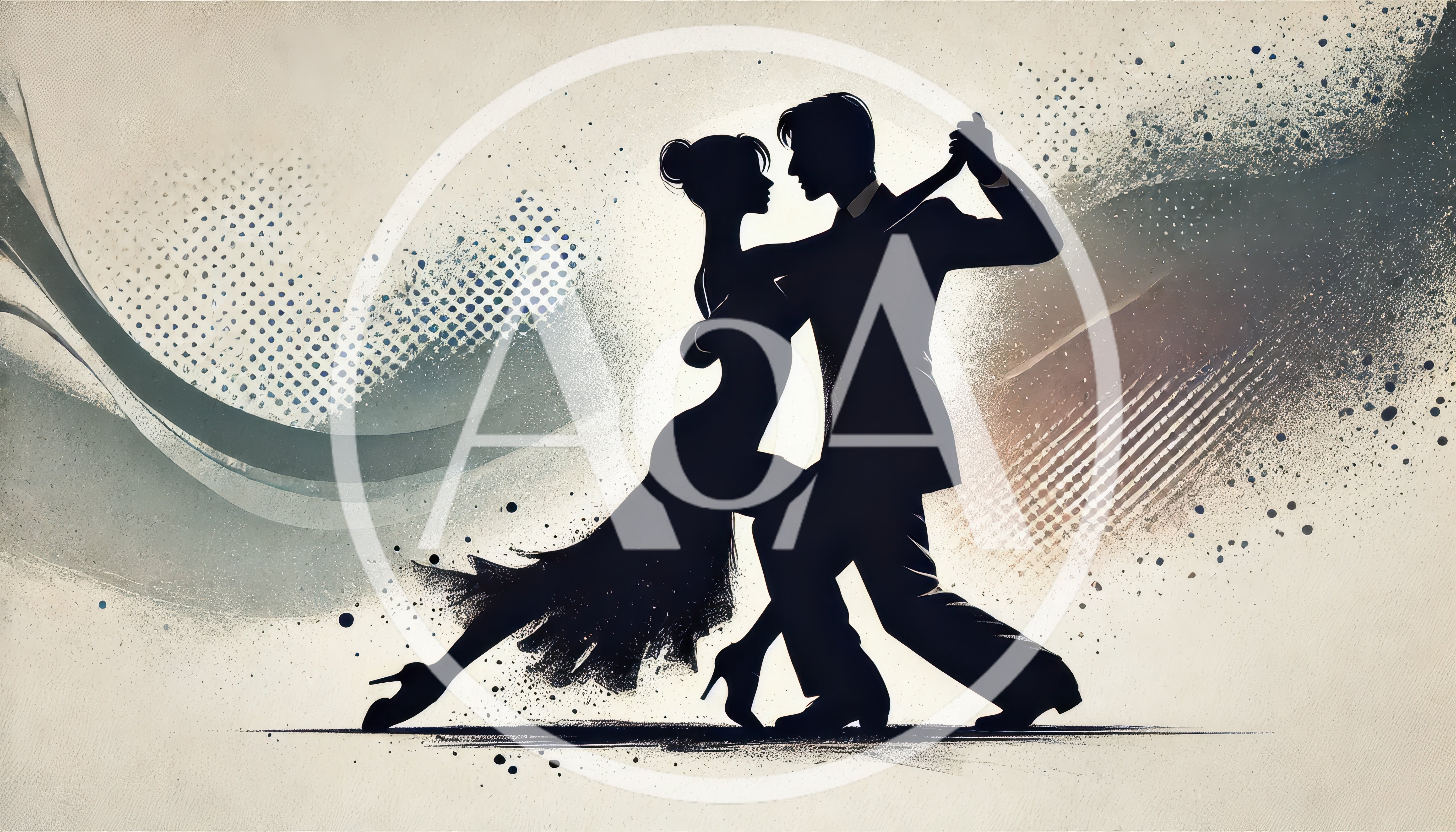 Silhouette Of A Couple Dancing Tango