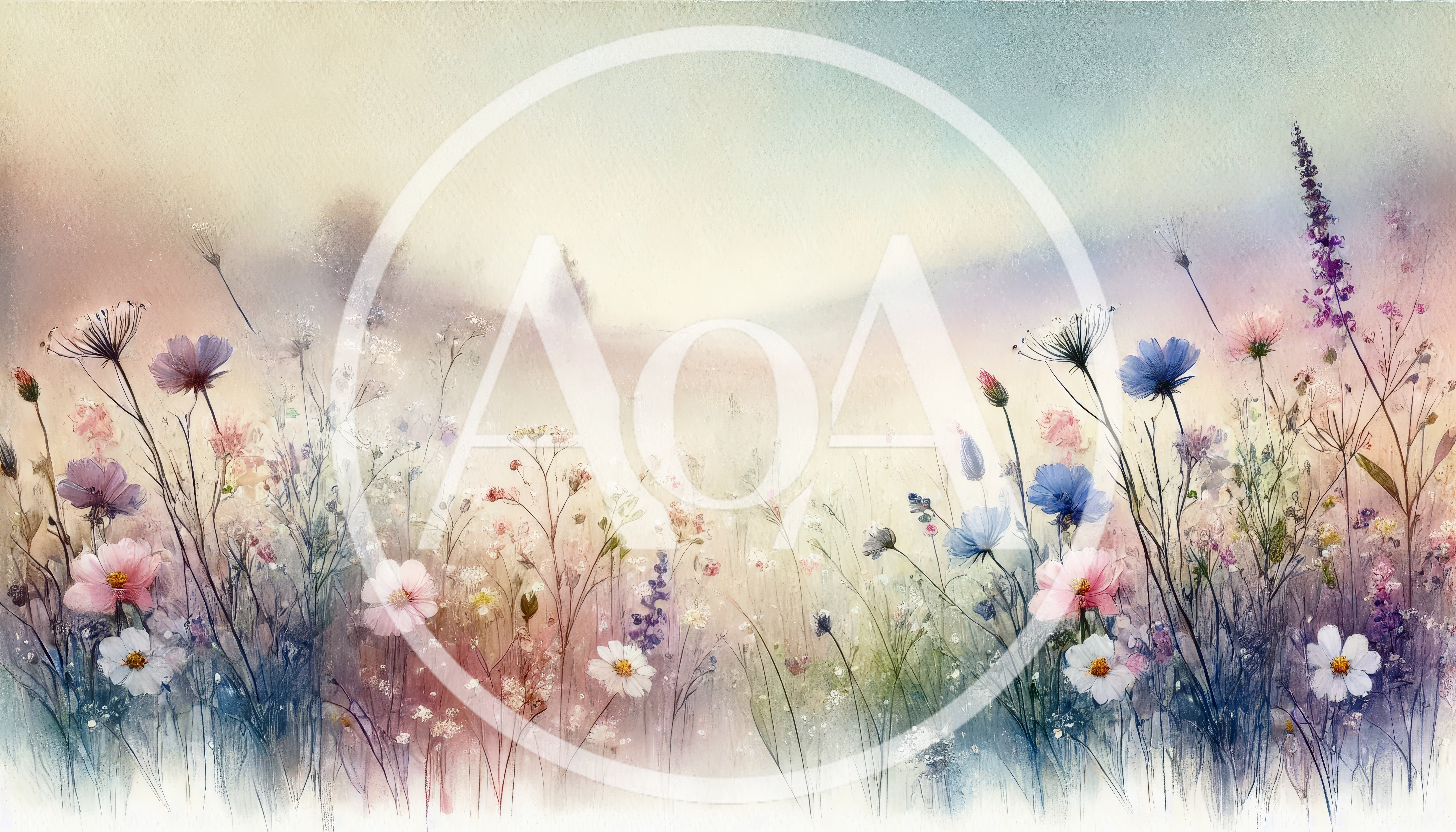 Watercolor Painting Of A Wildflower Meadow