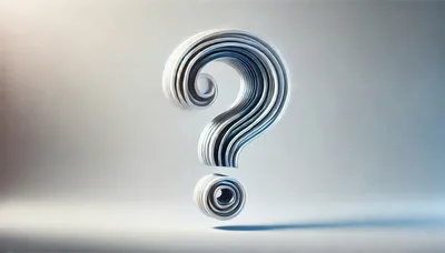 3D Rendered Metallic Question Mark Symbol