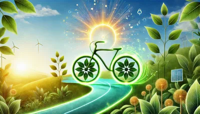 Eco Friendly Bicycle Concept In Sustainable Landscape
