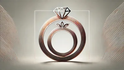 Abstract Rose Gold Rings With Diamond Icon