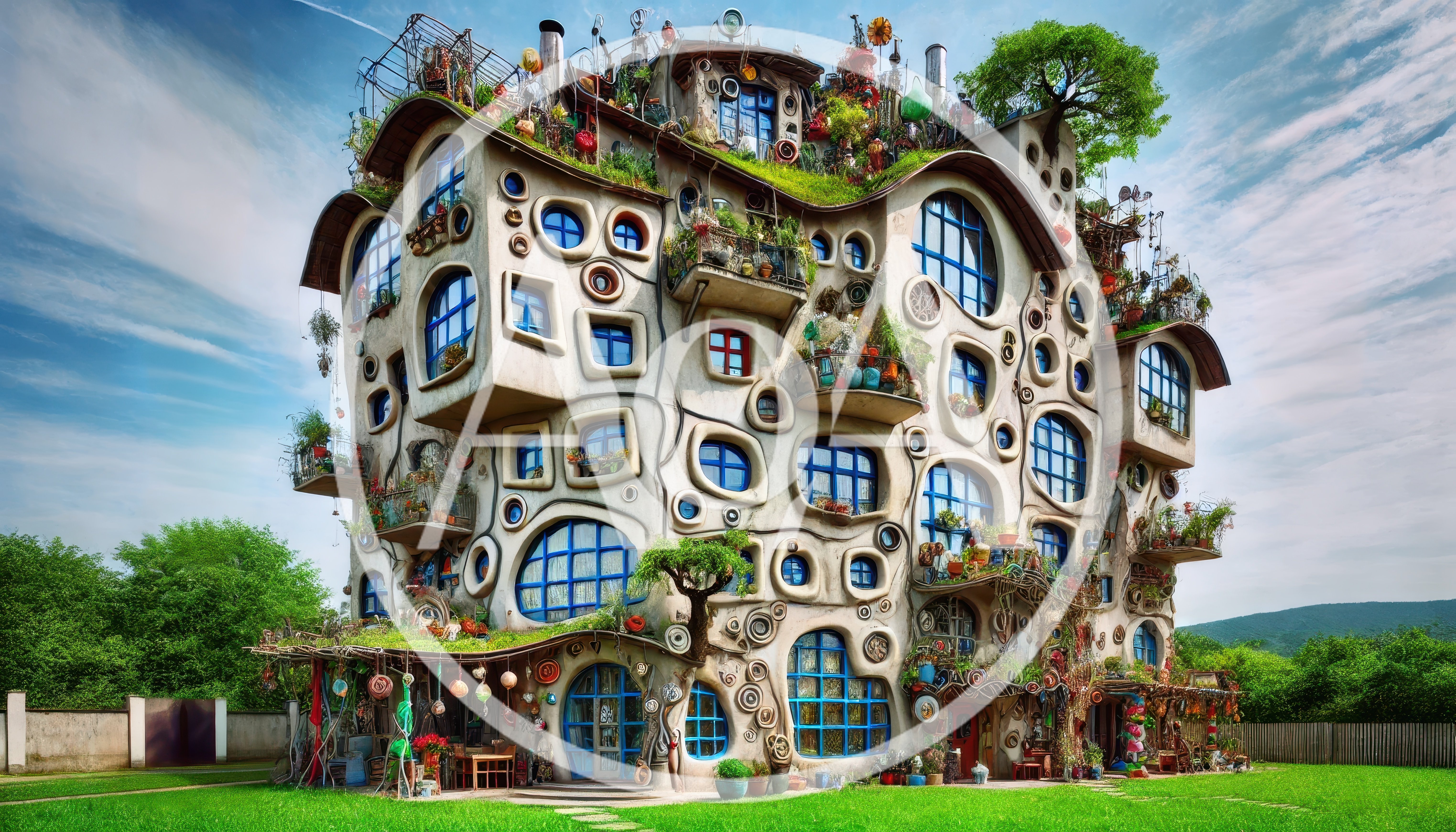 Whimsical Surrealist Architecture Building With Organic Shapes