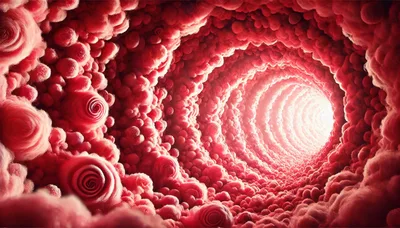 Microscopic View Of Human Intestinal Lining