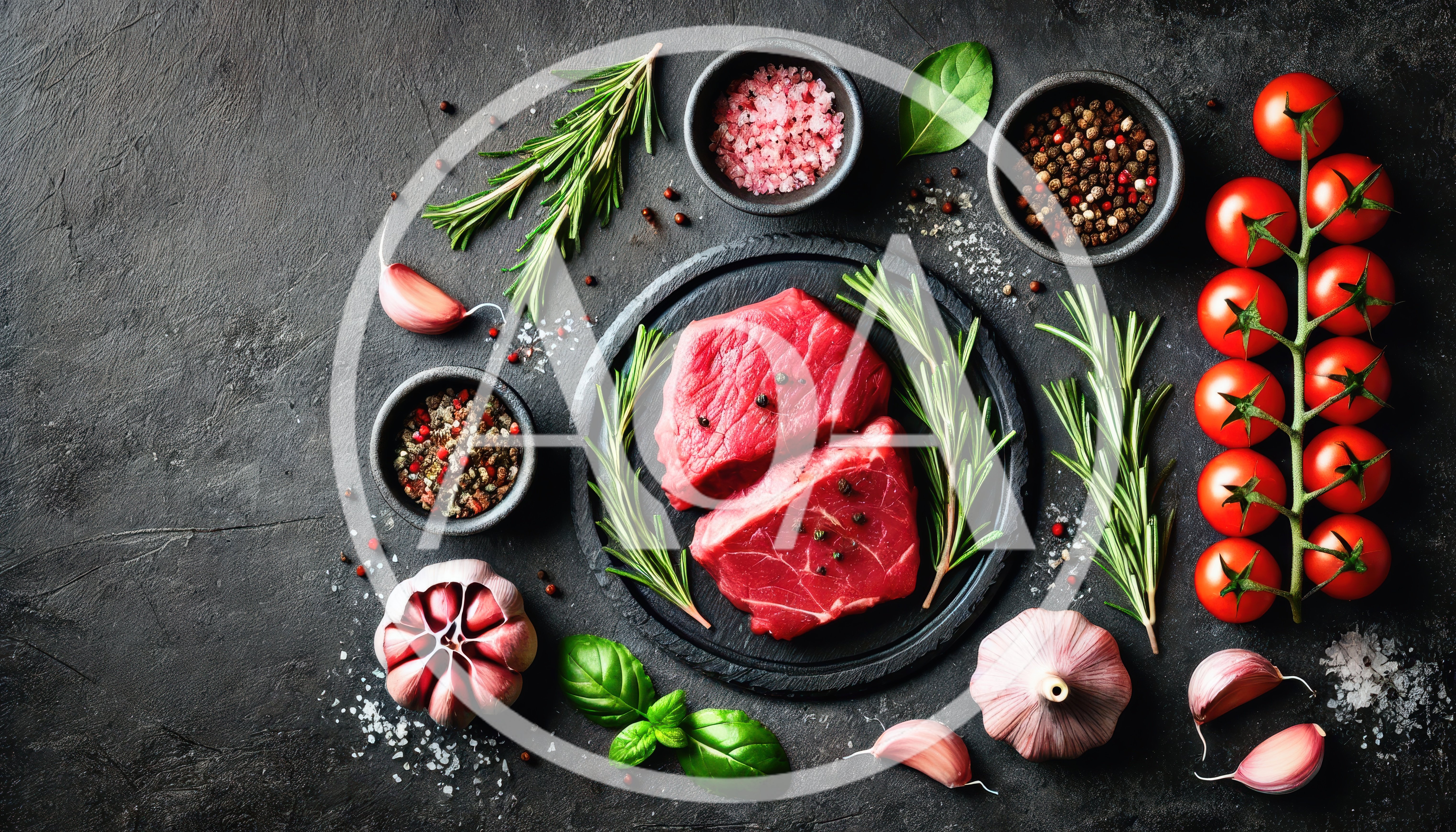 Raw Beef Steaks With Herbs And Spices