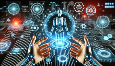 Futuristic Robot Interface Controlled By Robotic Hands
