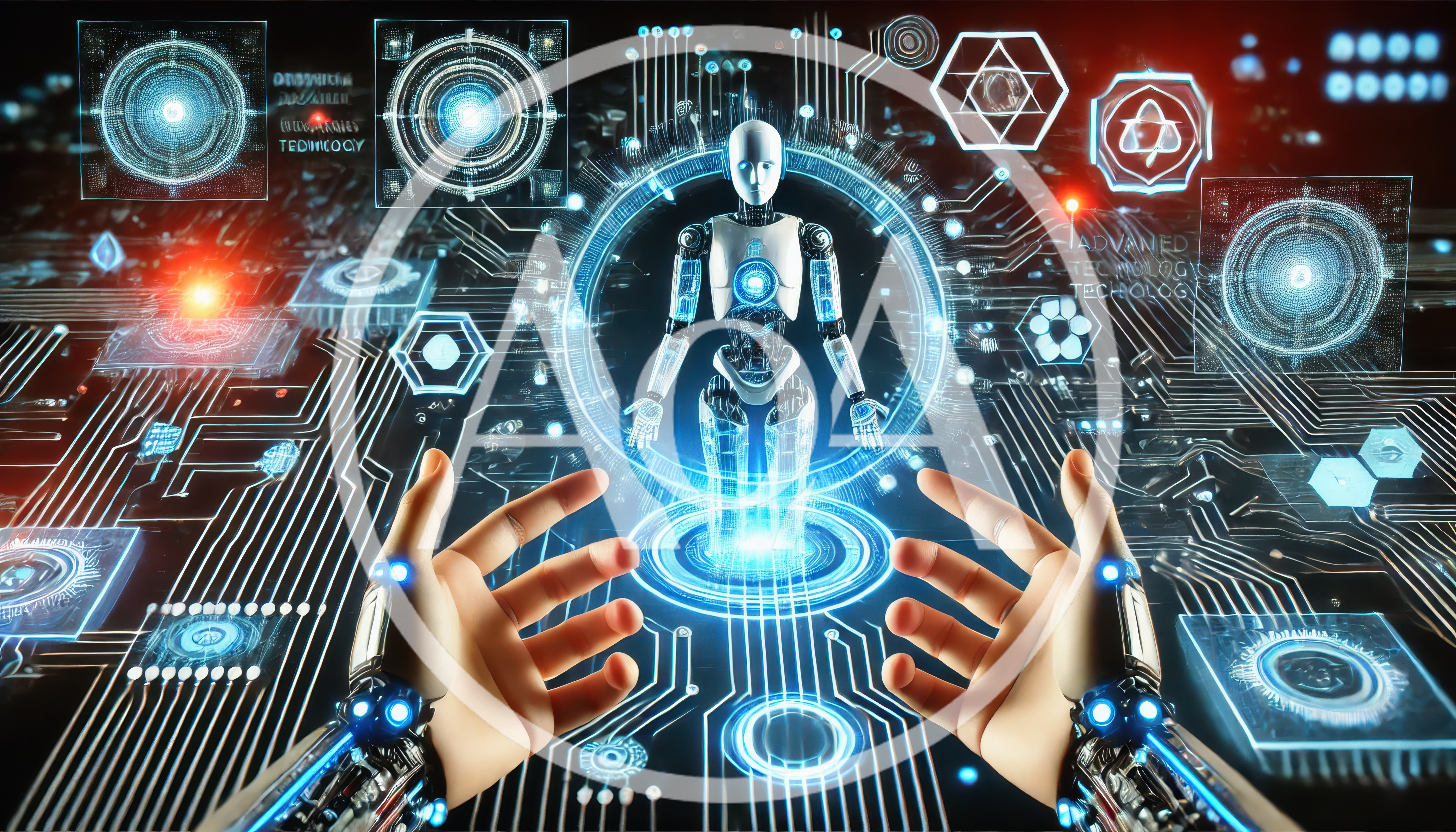 Futuristic Robot Interface Controlled By Robotic Hands